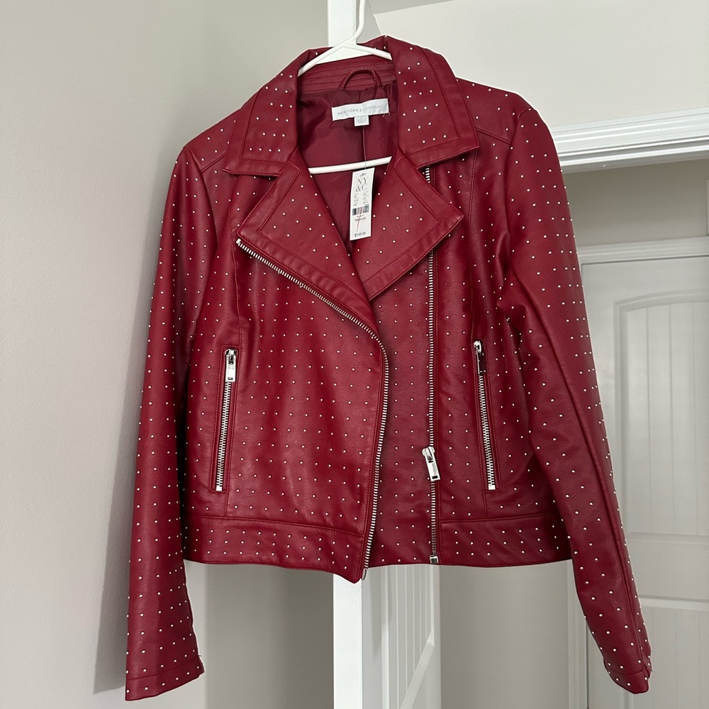 New York & company fashion leather jacket.